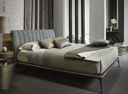 Letto con testiera trapuntata Iseo di Cantori