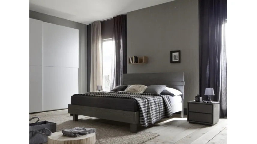 Letto matrimoniale moderno in rovere Kenzo di Alta Corte