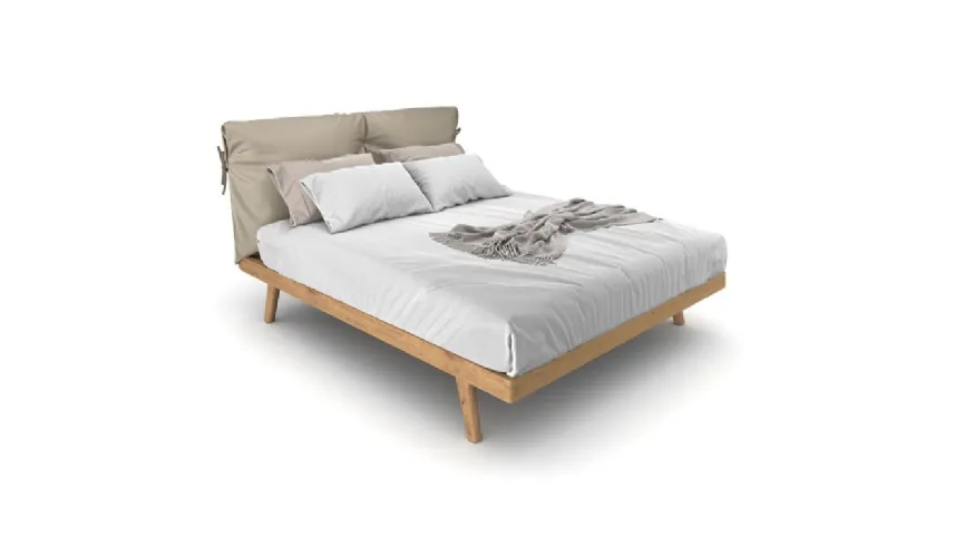 Letto Londra in legno di rovere con cuscini rimovibili di Le Fablier