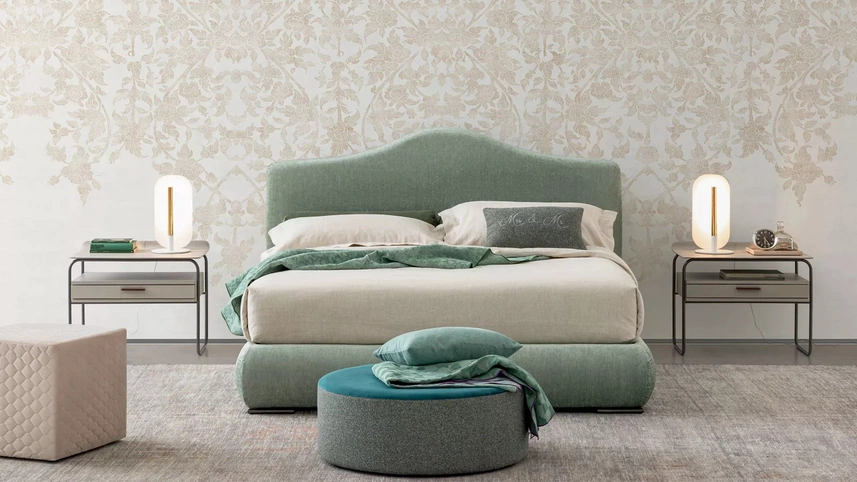 Letto in tessuto imbottito Luxury di Oggioni