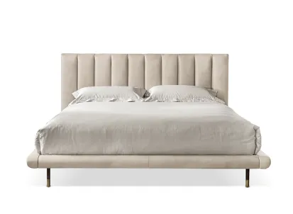Letto Mirage Easy in pelle con testiera trapuntata di Cantori