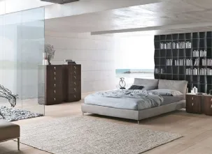 Letto in tessuto con testiera Oasi di Alivar