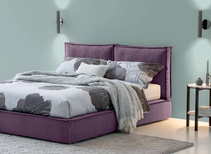 Letto in tessuto Metro con box contenitore di Oggioni