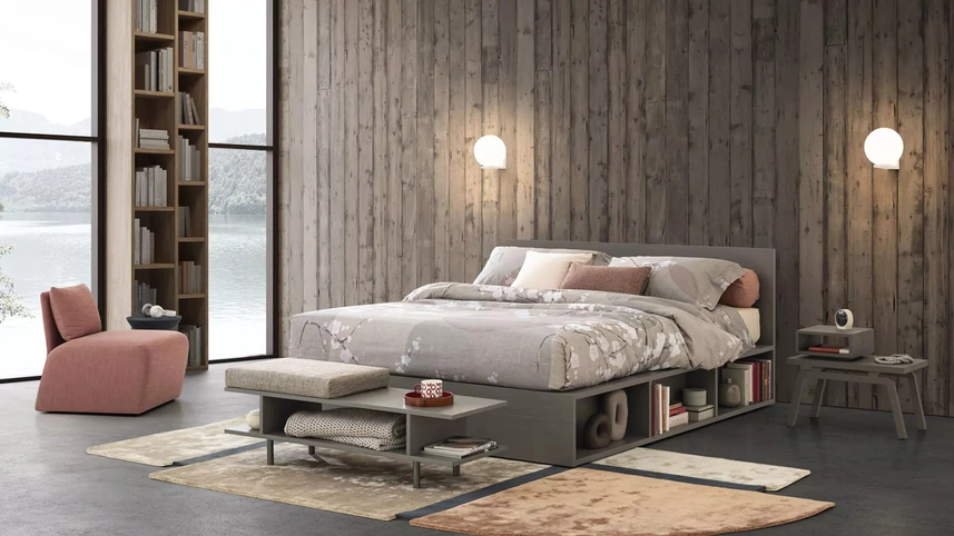 Letto in legno Pongo con box contenitore di Oggioni