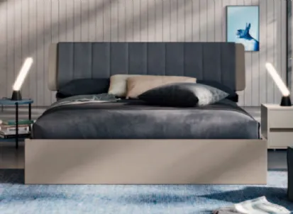 Letto moderno con testiera imbottita e trapuntata Dofia di Orme
