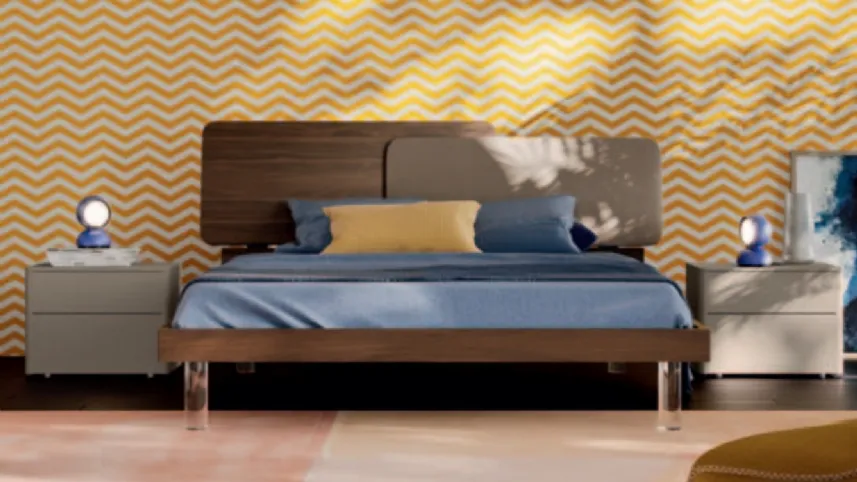 Letto di design in materico ed ecopelle Loli di Orme