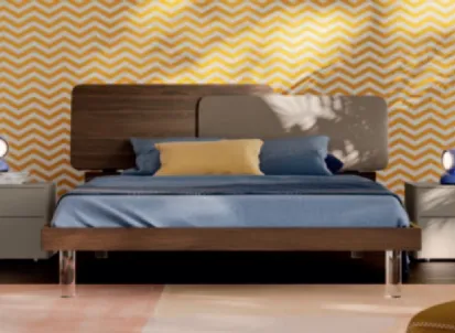 Letto di design in materico ed ecopelle Loli di Orme