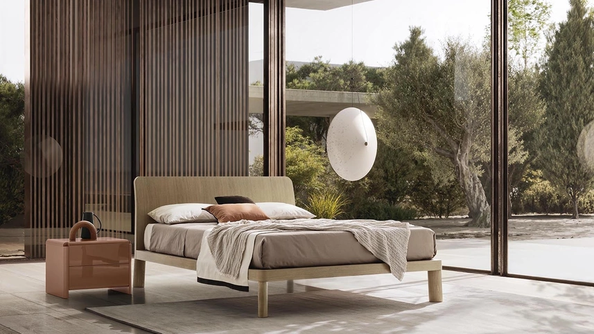 Letto in legno con testiera Paal di Alf Da Frè