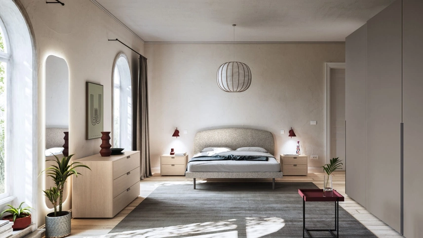 Letto in tessuto imbottito Park Night 22 di Orme