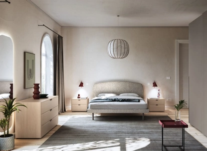 Letto in tessuto imbottito Park Night 22 di Orme