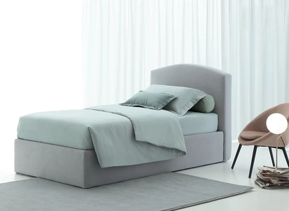 Letto singolo con contenitore Face di Oggioni