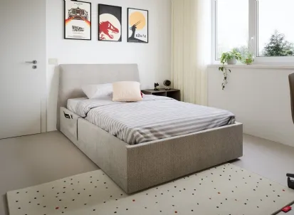 Letto singolo Flare con box contenitore di Nidi