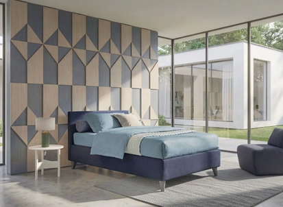 Letto singolo con contenitore Golf 203 di Oggioni