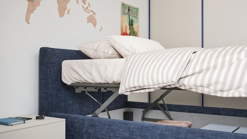 Letto singolo Swell con contenitore di Nidi