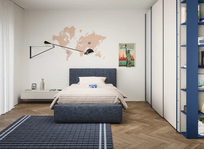 Letto singolo Swell con contenitore di Nidi