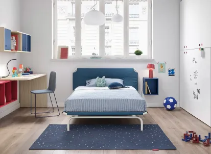 Letto singolo in tessuto con struttura in metallo Tube di Nidi