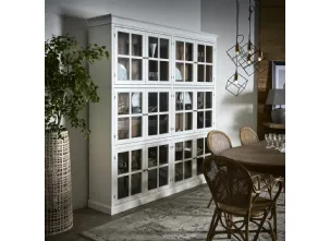 Libreria a muro Amalfi in legno laccato Bianco di Dialma Brown