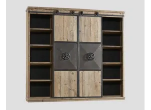Libreria DB006371 legno vecchio interni laccati Lavagna rifiniture metallo di Dialma Brown