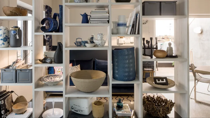 Libreria divisoria Living finitura Play Rovere Chiaro di Veneta Cucine