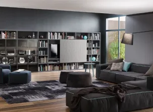 Libreria My Space 6 con vano porta TV a scomparsa di Alf Da Frè