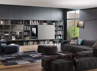 Libreria My Space 6 con vano porta TV a scomparsa di Alf Da Frè