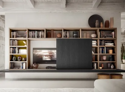 Libreria My Space 8 con vano porta TV a scomparsa di Alf Da Frè