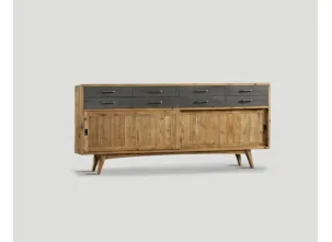 Madia DB003605 legno vecchio e rifiniture metallo ferro brunito di Dialma Brown