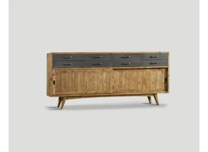 Madia DB003605 legno vecchio e rifiniture metallo ferro brunito di Dialma Brown