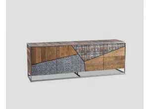 Madia DB005439 ante legno vecchio stampate patchwork struttura inox di Dialma Brown