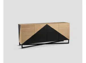 Madia DB006308 rovere chiaro con inserti laccati finitura nero di Dialma Brown
