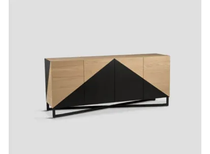 Madia DB006308 rovere chiaro con inserti laccati finitura nero di Dialma Brown