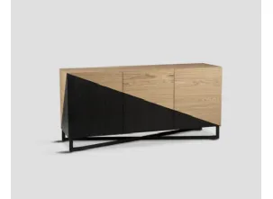 Madia DB006309 rovere chiaro con inserti laccati finitura nero di Dialma Brown