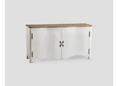 Madia DB006458 sagomata legno laccato bianco top rovere naturale di Dialma Brown