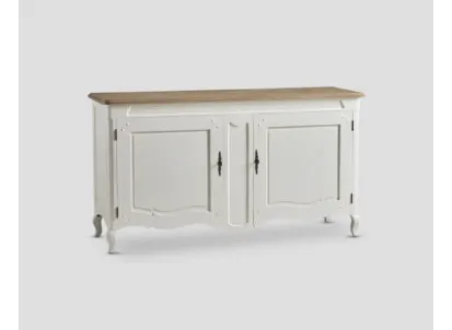Madia DB006459 legno laccato bianco top rovere naturale con ripiano interno di Dialma Brown