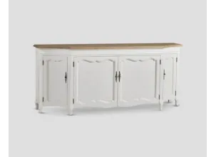 Madia DB006460 legno laccato bianco top rovere naturale forma scantonata di Dialma Brown