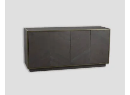 Madia DB006535 legno finitura dark grey e struttura metallo bronzato di Dialma Brown