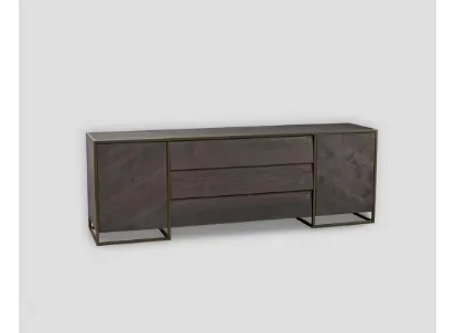Madia DB006637 legno finitura dark grey e struttura metallo bronzato di Dialma Brown