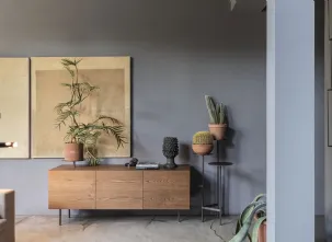 Madia in legno con supporti in metallo Ikebana di Mogg