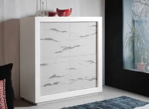 Madia Picasso in Rovere tinto Bianco P2 con ante in Pietra di Riflessi