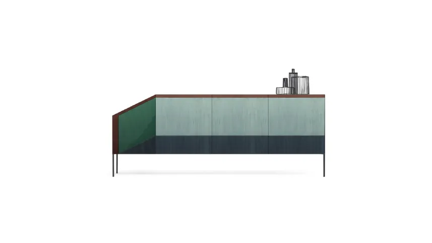 Madia in MDF placcato legno di design Ritratti di Mogg