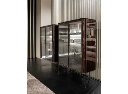 Madia alta Shibuya in vetro e legno di Misuraemme