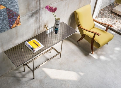 Mobile ingresso Consolle Waves con top in vetro di Fiam