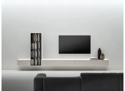 Mobile Porta Tv sospeso con Libreria di Caccaro