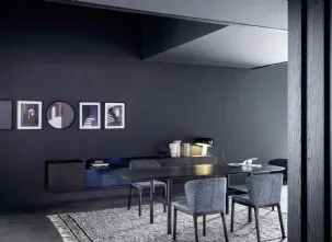 Mobile sospeso Madia Box 18 01 in Rovere Carbone e laccato opaco di Novamobili