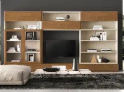 Parete attrezzata in legno Fiori di Loto composizione 13 di Le Fablier