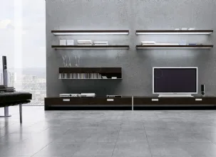 Parete Attrezzata in rovere termotrattato Frame Collection 01 di Alivar