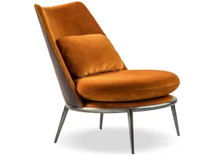 Poltroncina in tessuto con gambe in ferro Aurora di Cantori