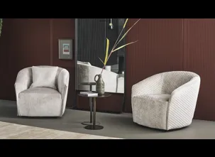 Poltroncina in velluto, liscio o trapuntato a rombi Bodo di Bonaldo