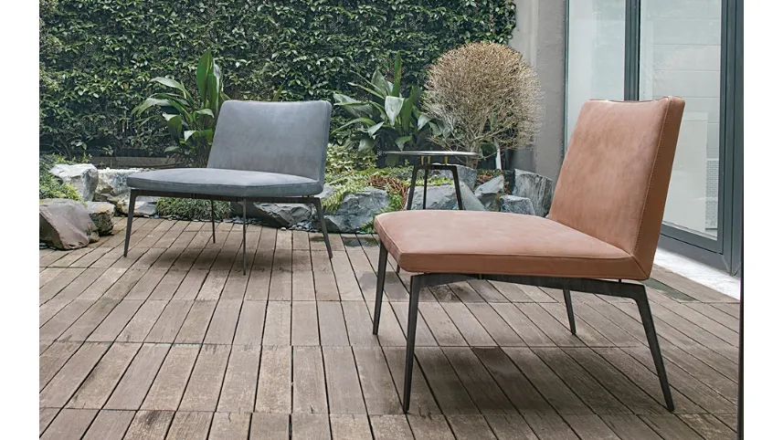 Poltroncina di design in pelle Flexa Lounge Chair di Alivar