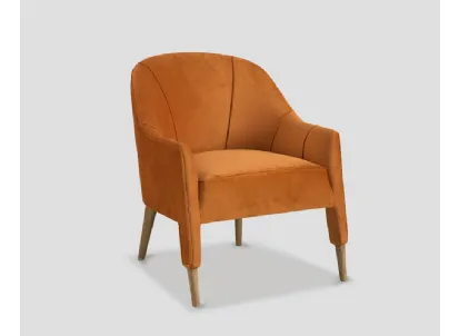 Poltroncina Bradford in tessuto con gambe in legno di Dialma Brown